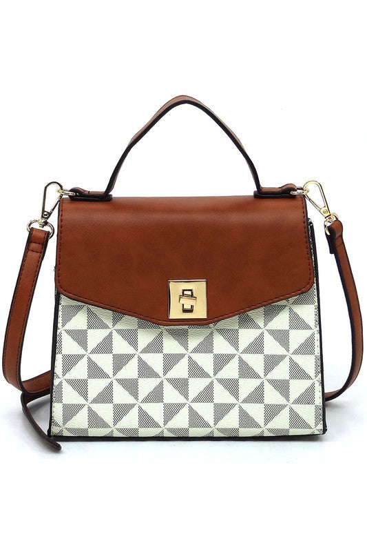 PM Monogram Twist Lock Flap Satchel