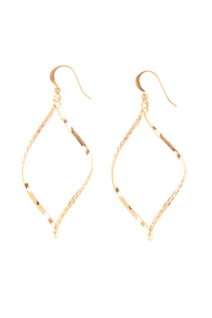 GOLD TWISTED DROP EARIRNGS